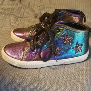 Cat & Jack girl's rainbow sparkle shoes size 2